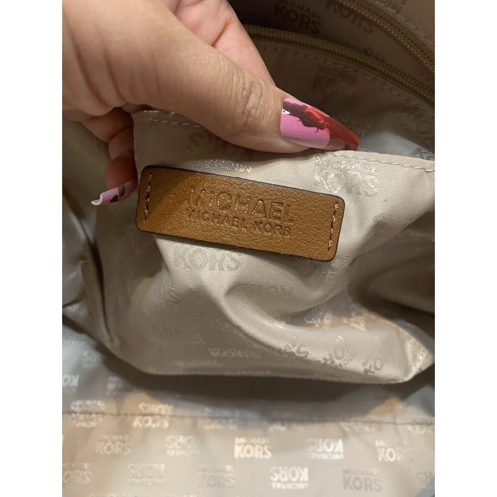 Michael Kors Cognac Pebbled Leather Tote Overnight Bag X-Large - Picture 7 of 7